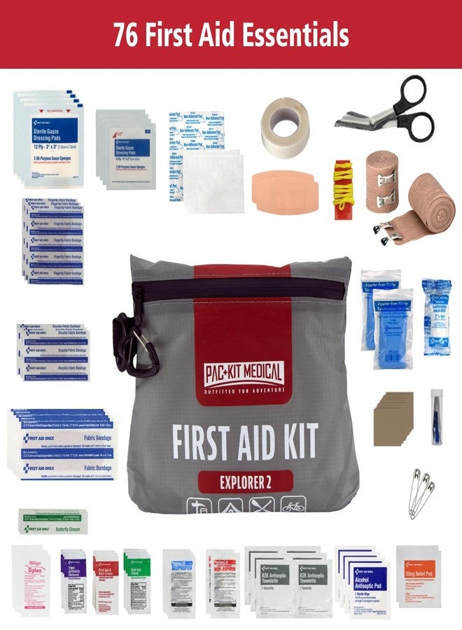 First Aid Only Pac-Kit Watertight Explorer 2 First Aid Kit for Hiking, Camping and Outdoor Activities, 76 Pieces - Image 2