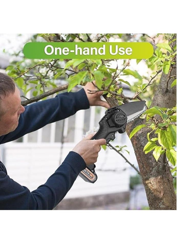 Mini Electric Chain Saw,1 Pcs Rechargeable Battery, Compact One-Hand Use And Auto Lubrication System Cordless Power Chain Saws with Security Lock 48V Rechargeable Operated. - Image 3