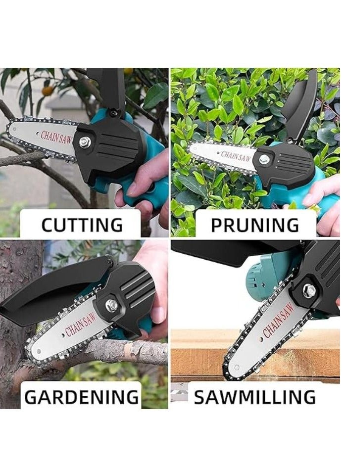 Mini Electric Chain Saw,1 Pcs Rechargeable Battery, Compact One-Hand Use And Auto Lubrication System Cordless Power Chain Saws with Security Lock 48V Rechargeable Operated. - Image 5
