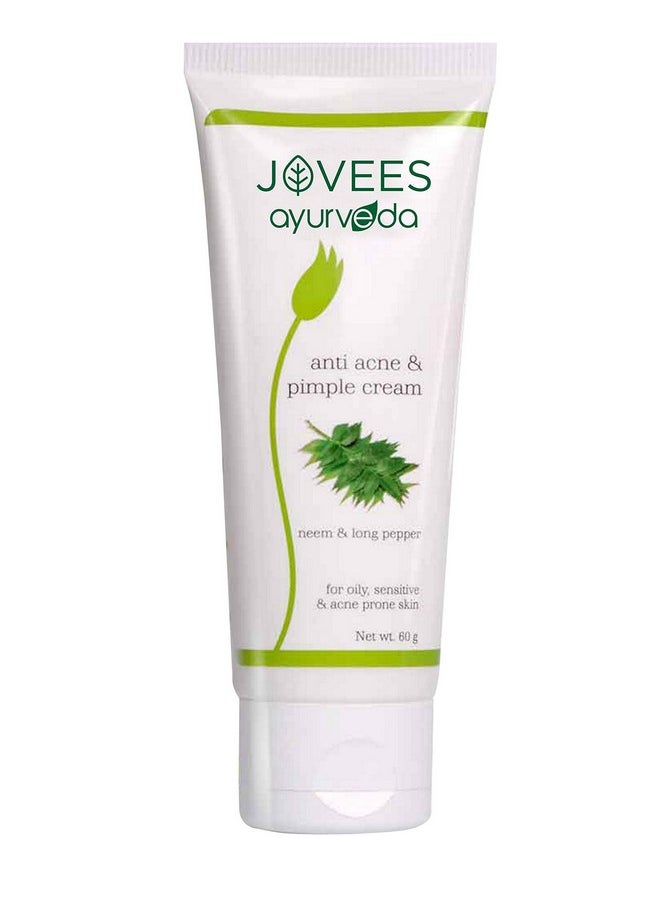 Jovees - Herbal Anti Acne & Pimple Cream For Oily, Sensitive & Acne Prone Skin | Remove Pimple & Dark Spots 60G - Image 1