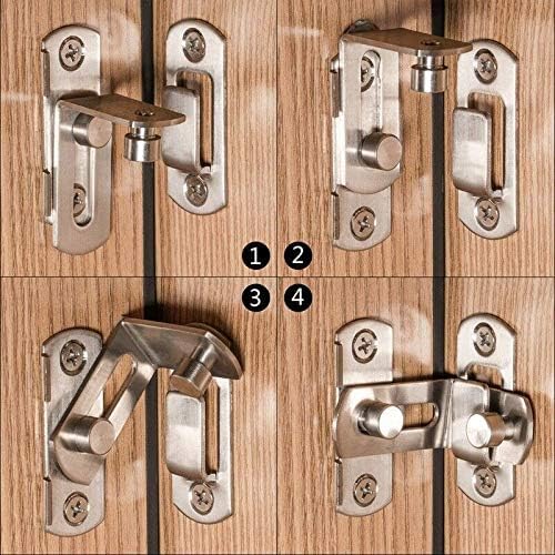 FARIOX Stainless Steel Angle Door Latch BuckleSafety Door Lock Right Angle Curved Door Buckle90 Degree Flip Sliding Barn Door Lock for BarnBathroomGarage Window 2 - Image 5
