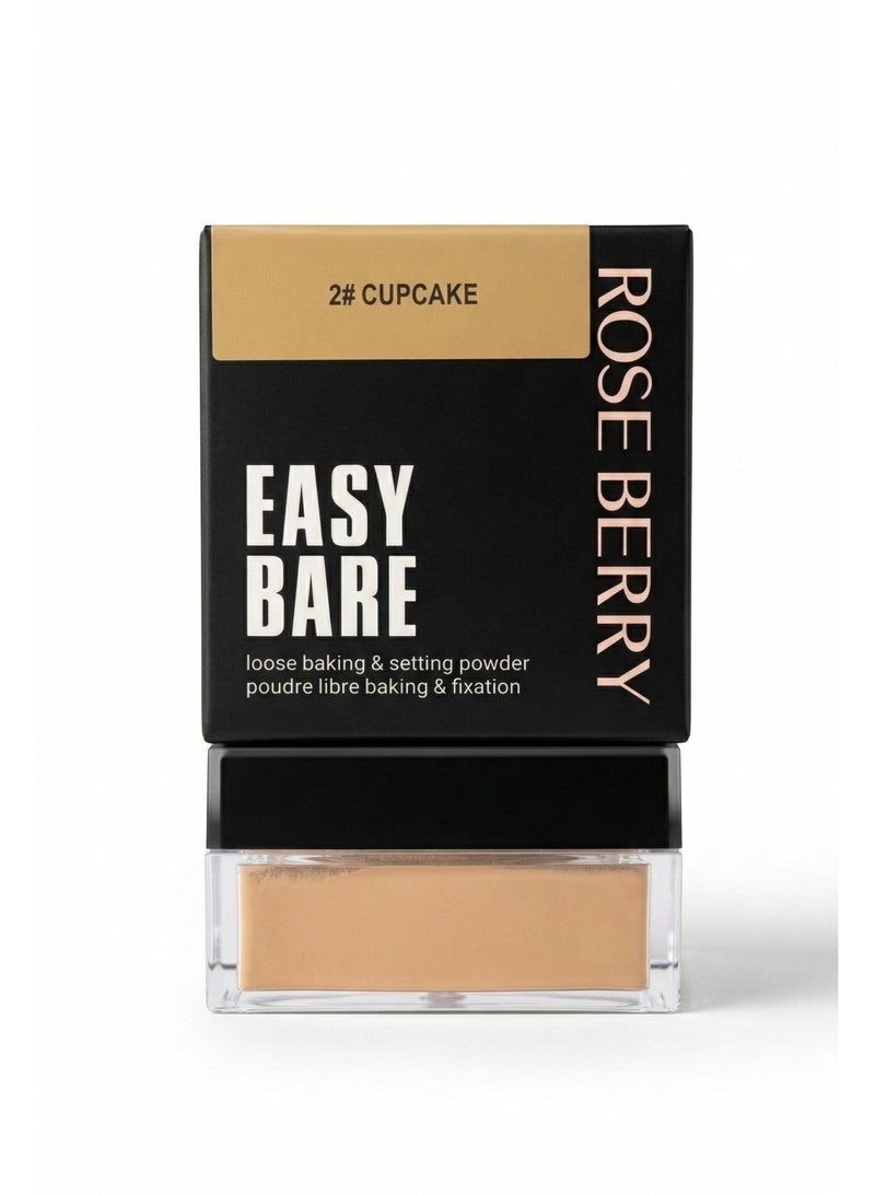 Rose Berry Easy Bare Loose Baking and Setting Powder, Translucent Face Powder, 20g, Shade 2# Cupcake - Image 1