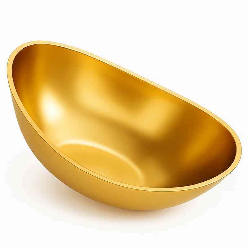 Snevad Gold Stainless Steel Mixing Bowl for Easter Ramadan Serving Salad Fruit Snacks Soup Cereal Wedding Party Noodle Cooking Pot for Home Kitchen Cooking, Baking, Salad Prep, Dishwasher Safe (6) - Image 1