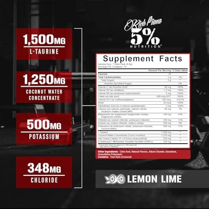 5% Nutrition Hydrate Stick Hydration Packets | Sport Electrolyte Powder Mix Packets with Coconut Water (Lemon Lime) (10 Count) - Image 3