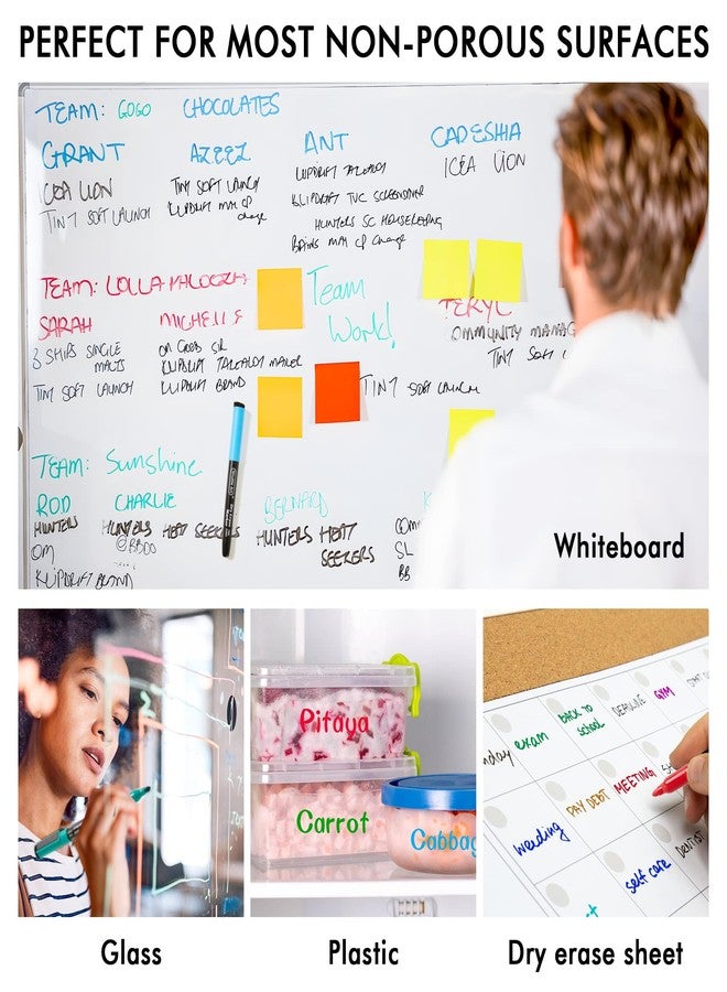 Shuttle Art 32 Pack Whiteboard Pens, 16 Colours Magnetic Whiteboard Markers, Dry Wipe Markers with Eraser, Dry Wipe Pens for Writing on Whiteboards, Weekly Planner, Glass for School Office Home - Image 5