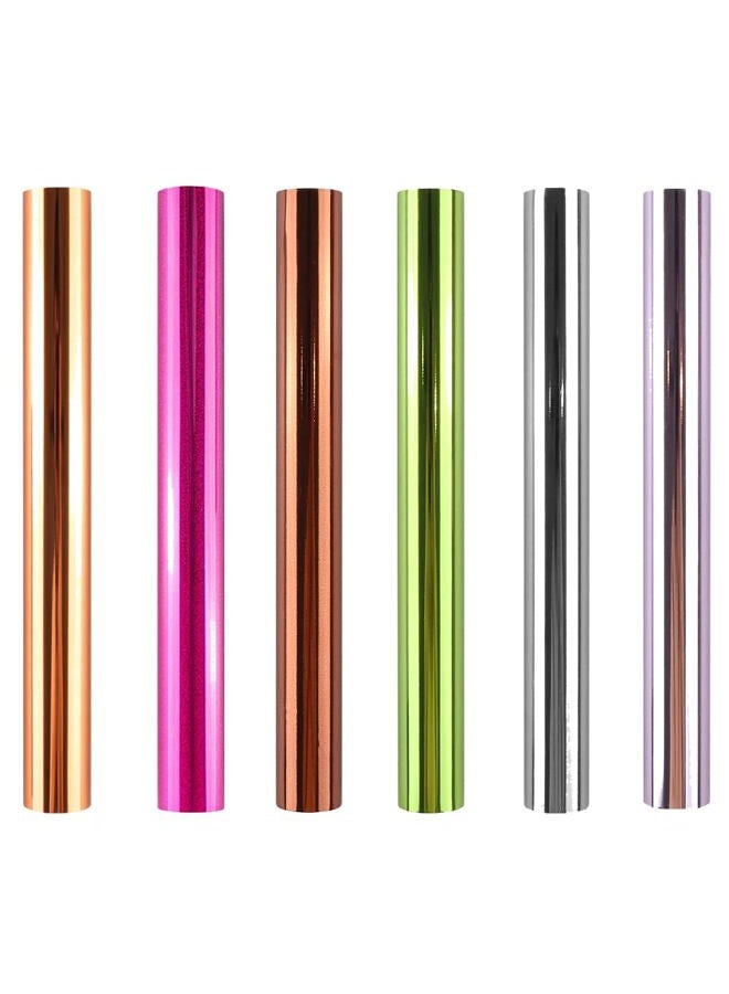 CYFUN DESIGN 6 Color Metallic Foil Paper for Arts & Crafts, Classroom Activities & Artists - Toner Reactive Roll 7.6"x196" for DIY Card, Invitation, Scrapbook Paper Art and Craft - Image 1