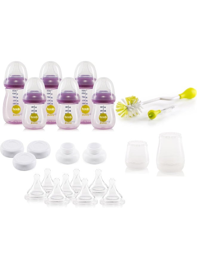 Joovy Boob PP Baby Bottle Gift Set, Purpleness, 23 Piece Set - Image 1