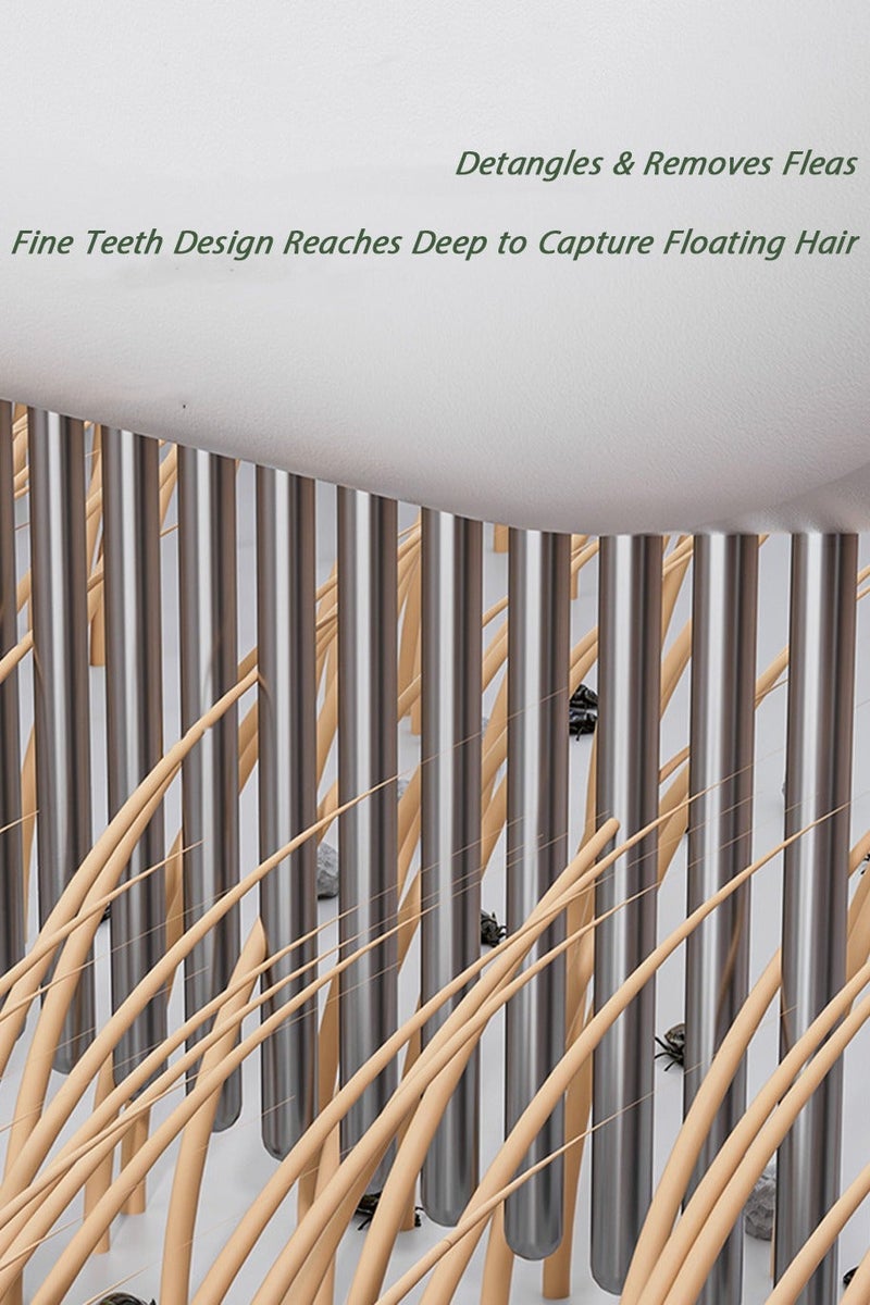 مشط كلاب سعودي - أداة تنظيف ثلاثية في واحدة للسلالات السلوكانية والعربية، أمشاط فولاذ مقاوم للصدأ للتحكم في التساقط وإزالة التشابك وتدليك الفراء - Image 4