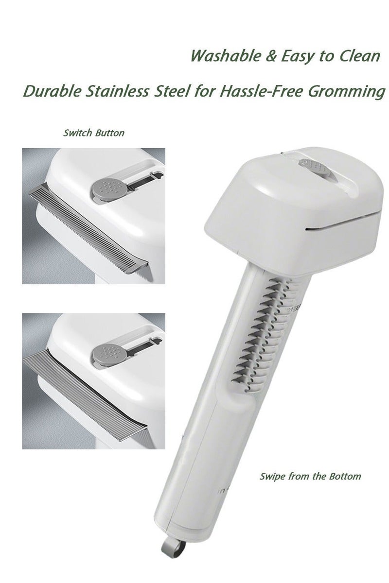 مشط كلاب سعودي - أداة تنظيف ثلاثية في واحدة للسلالات السلوكانية والعربية، أمشاط فولاذ مقاوم للصدأ للتحكم في التساقط وإزالة التشابك وتدليك الفراء - Image 2