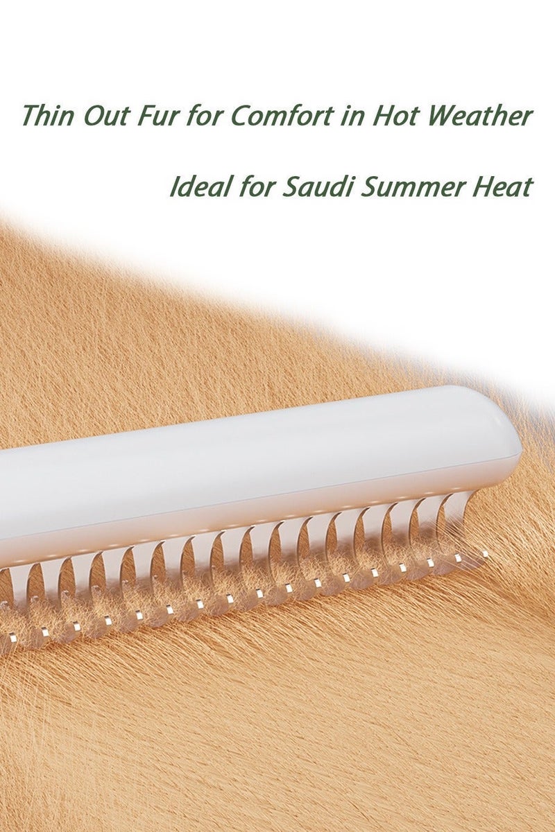 مشط كلاب سعودي - أداة تنظيف ثلاثية في واحدة للسلالات السلوكانية والعربية، أمشاط فولاذ مقاوم للصدأ للتحكم في التساقط وإزالة التشابك وتدليك الفراء - Image 3