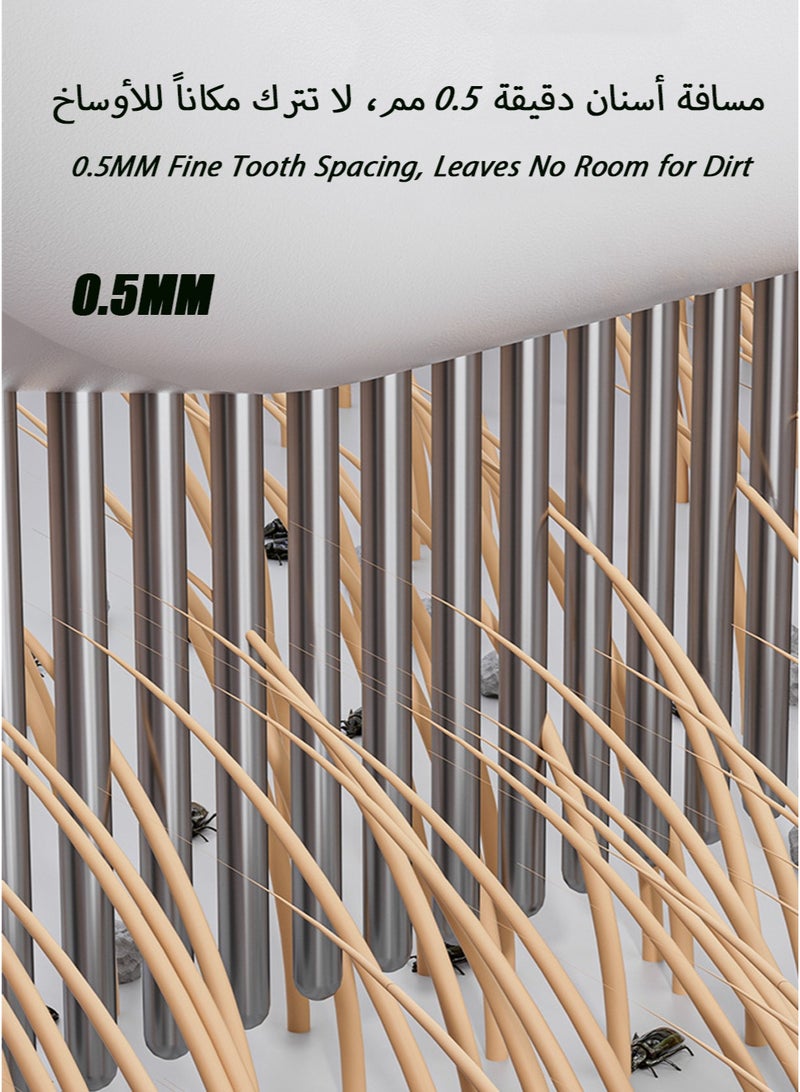 أوقف تشابك الشعر وتساقطه والطفيليات في حر السعودية! مشط للقطط والكلاب 3 في 1 - مشط قطط فك التشابك، مزيل الوبر العميق ومزيل القمل للسلالات الفارسية والسلوكانية - Image 5