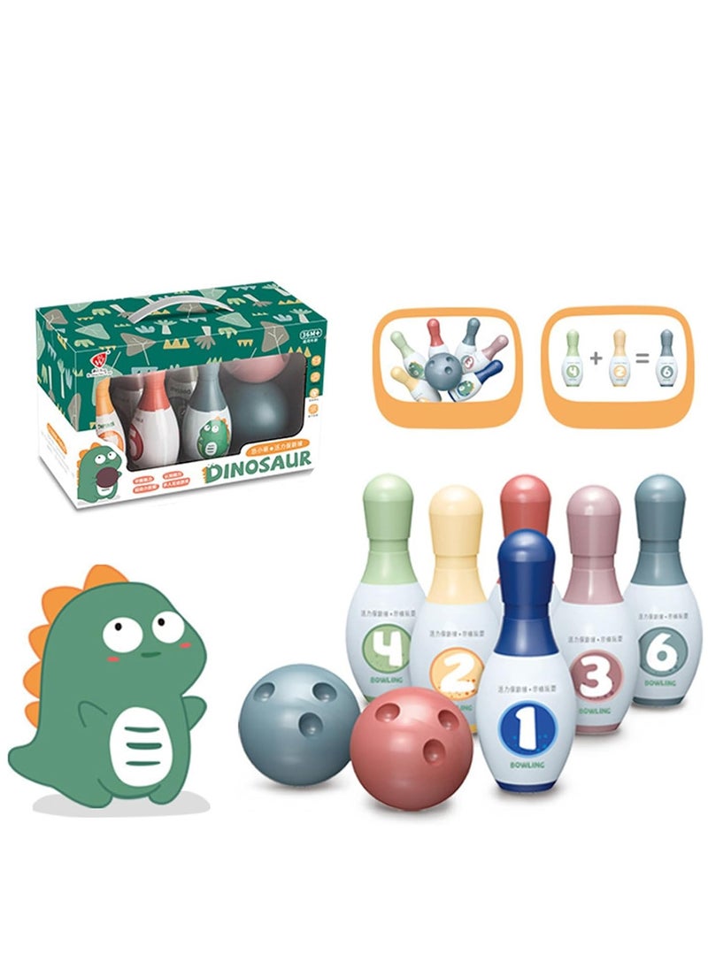 SYOSI Kids Bowling Set Educational Mini Bowling Set Indoor Outdoor Games Set for Family Games Educational Toy Mini Bowling Set with 6 Bowling Pins and 2 Balls for Boys Girls  - Image 1