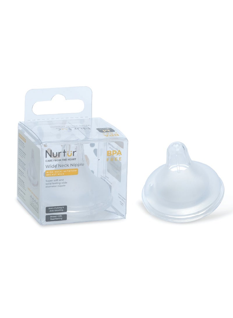 Nurtur-Narrow Neck Silicone 3 Flow Rate Teats-M-Clear BPA Free, Anti-choking, Real Feeding - Image 2