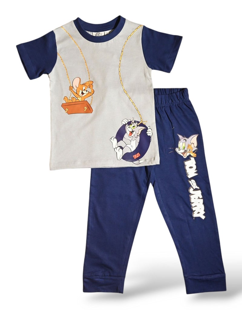 Tom And Jerry TOM AND JERRY BOYS SHORT SLEEVE PAJAMA SET  - Image 1