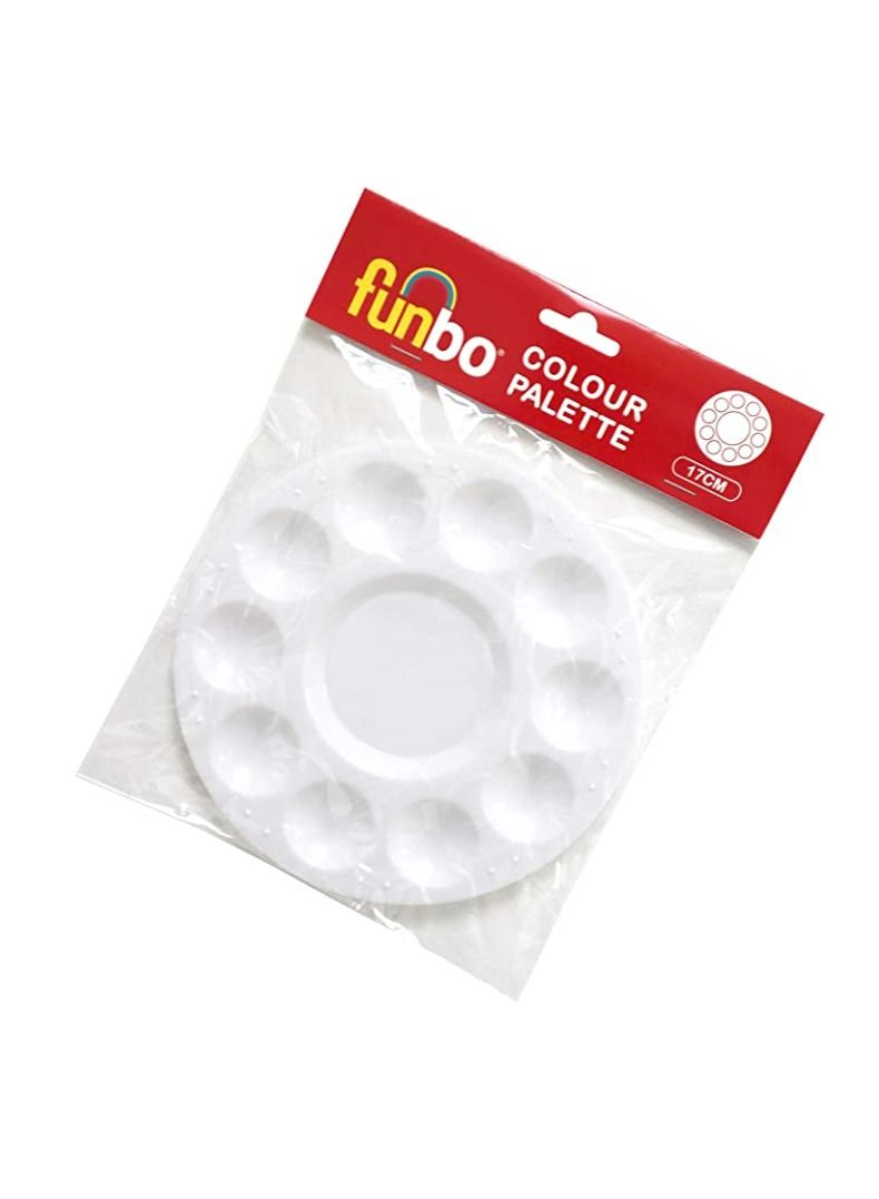 Funbo 5-Piece 17cm Size Plastic Painting Palette Round - Image 3