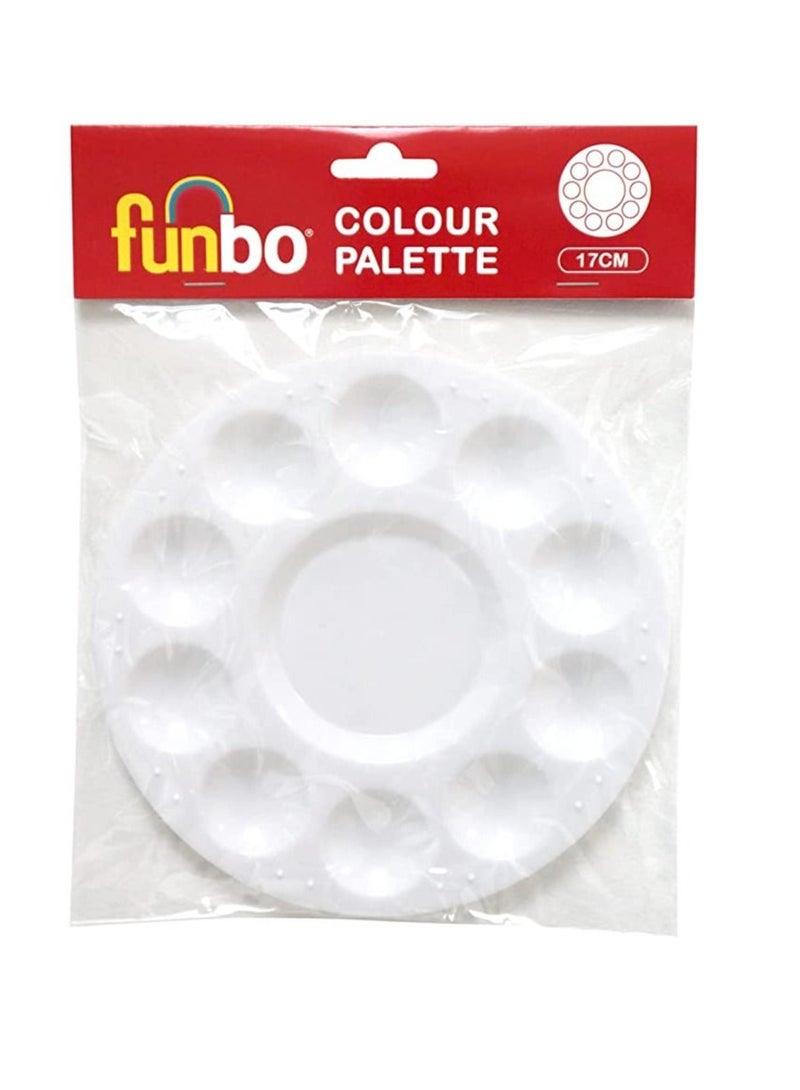 Funbo 5-Piece 17cm Size Plastic Painting Palette Round - Image 2