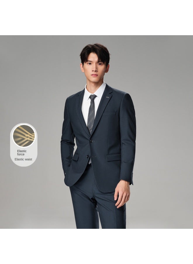 HLA Elastic Waistband】men's Formal Wedding Tuxedo Suit With Notched Lapel For Spring And Autumn - Image 2