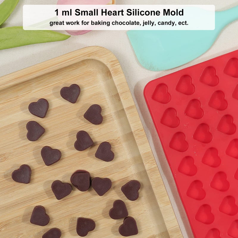 Amyandone Mini Heart Silicone Mold, 150 Cavities Heart Shape Chocolate Molds for Homemade Candy/Fondant/Gummy/Jelly, Food Grade Hearts Mold for Fruit Snack/Pet Treats/Snacks Biscuits (with a Scraper) - Image 4