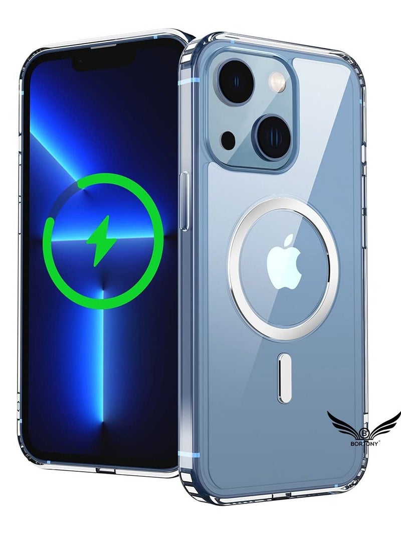 BORTONY iPhone 14 Case Slim Thin Clear Magnetic Case Yellowing Resistant Shock Absorption Anti Scratch Anti Drop Hard Back Protective Cover For Apple iPhone 14 6.1 inch 2022  - Image 1