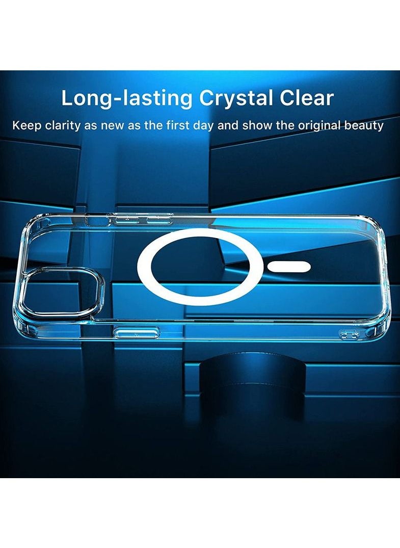 BORTONY iPhone 14 Case Slim Thin Clear Magnetic Case Yellowing Resistant Shock Absorption Anti Scratch Anti Drop Hard Back Protective Cover For Apple iPhone 14 6.1 inch 2022  - Image 3