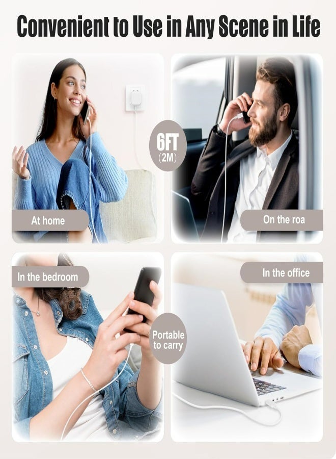 أبلينم شاحن سريع 20 واط لأجهزة آيفون | شاحن جداري سريع بمنفذ USB-C مع كابل USB-C إلى Lightning (طوله 2 متر) متوافق مع أجهزة آيفون 14/14 برو/14 برو ماكس/13/12/SE 2020/11/XR/XS ماكس/X/آيباد - Image 5