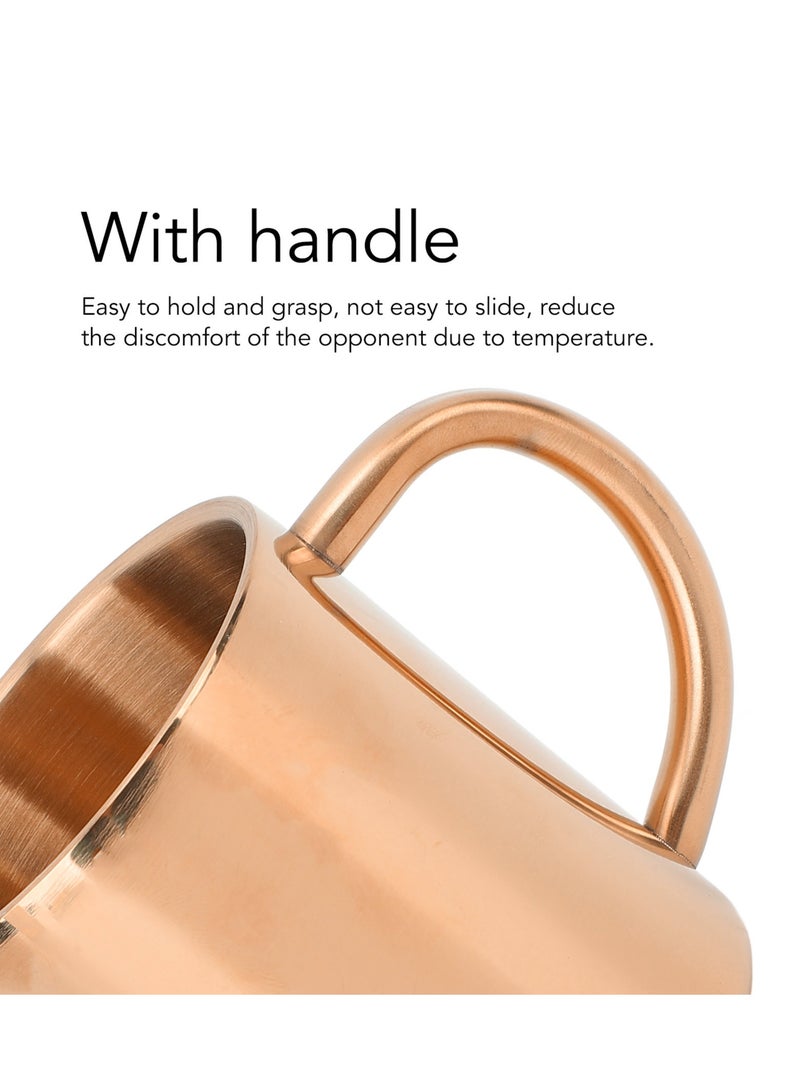 Bukela Coffee Mug 304 Stainless Steel Coffee Cup Large Capacity Double Wall Insulated Cup with Handle for Tea Milk Rose Gold 220ML - Image 4