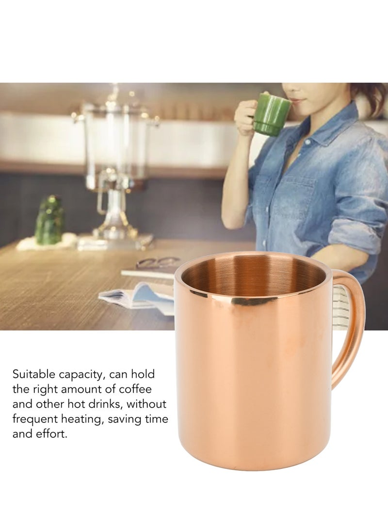 Bukela Coffee Mug 304 Stainless Steel Coffee Cup Large Capacity Double Wall Insulated Cup with Handle for Tea Milk Rose Gold 220ML - Image 2