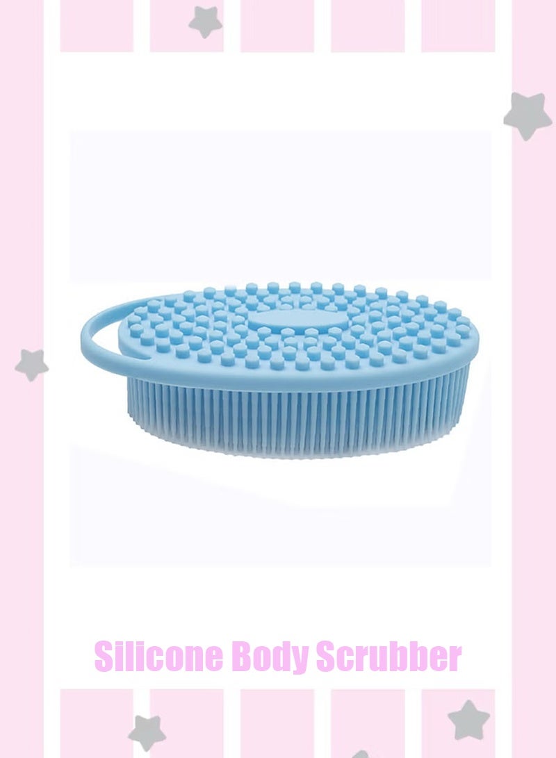 Silicone Body Scrubber, Gentle Exfoliating Body BrushinShower Silicone Loofahwith EasilyLather Bristles,LongLasting,and More HygienicThanTraditionalShower Loofah1Pack - Image 1