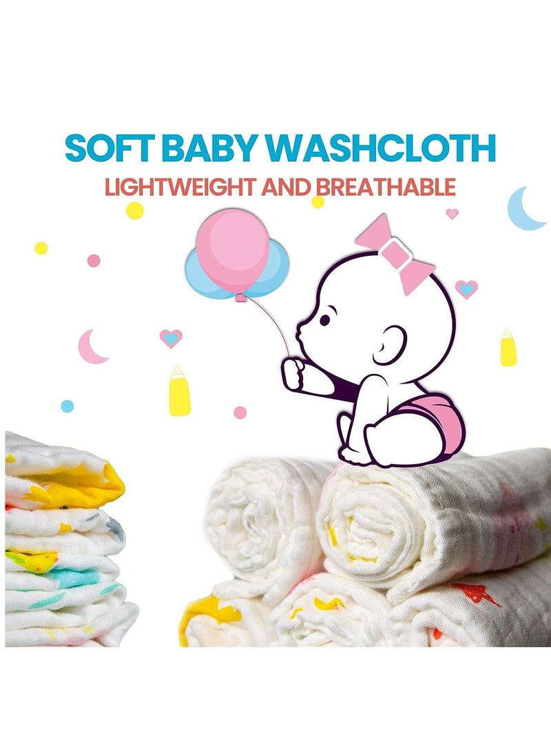 100% Cotton Natural Baby Face Towels, 5 Pack, Reusable Extra Soft Newborn Baby Wipes
