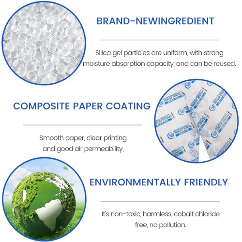 Wisesorb Silica Gel Packets, 20 Gram 15 Packs Dessicant Packets for Storage, Pure and Safe Silica Gel Desiccant Packs, Humidity Packs - Image 3