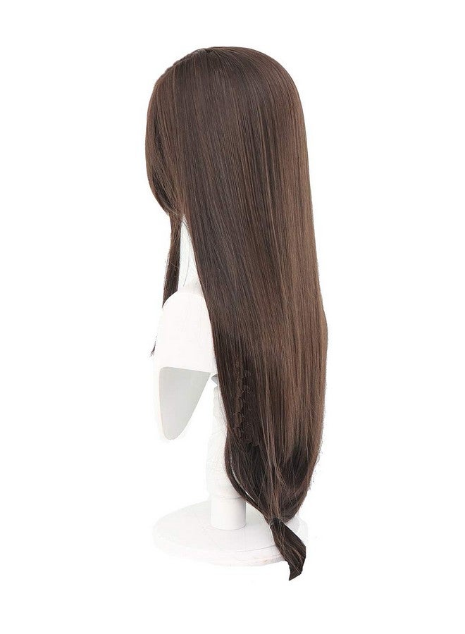 PWEINCY Brown Tifa Lockhart Cosplay Wig Ff7 Women Long Synthetic Hair With Bangs For Halloween Costume - Image 4