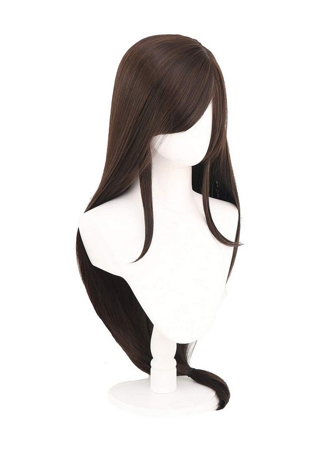 PWEINCY Brown Tifa Lockhart Cosplay Wig Ff7 Women Long Synthetic Hair With Bangs For Halloween Costume - Image 3