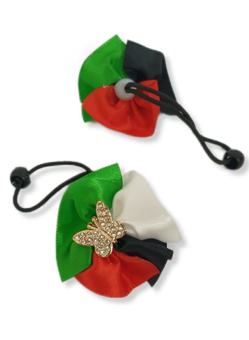 الزعابية مشبك شعر مع علم وفراشة ذهبية 2 - Image 2