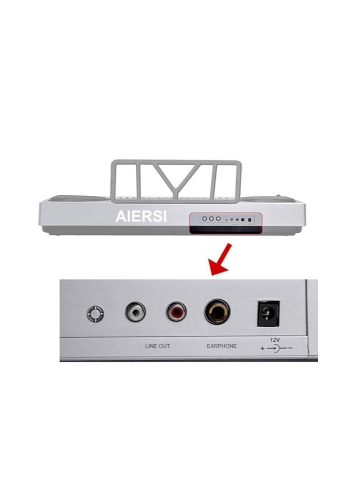 Beginner Combo Aiersi Silver Colour 61 keys Touch Response Electronic Organ A668 61-key Piano Styled Touch Response Keyboard LED Digital Display