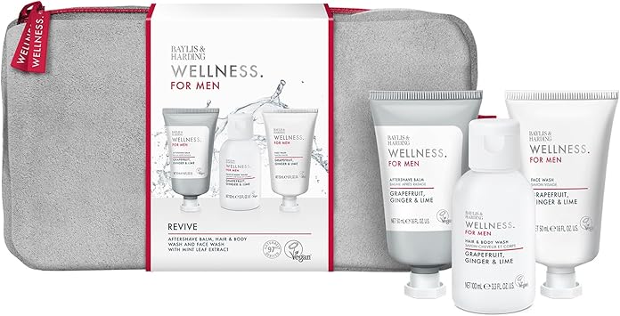 Baylis & Harding مجموعة هدايا حقيبة الغسيل بايليس هاردينغ ويلنس للرجال المنعشة صديقة للنباتيين عبوة من 1 - Image 1