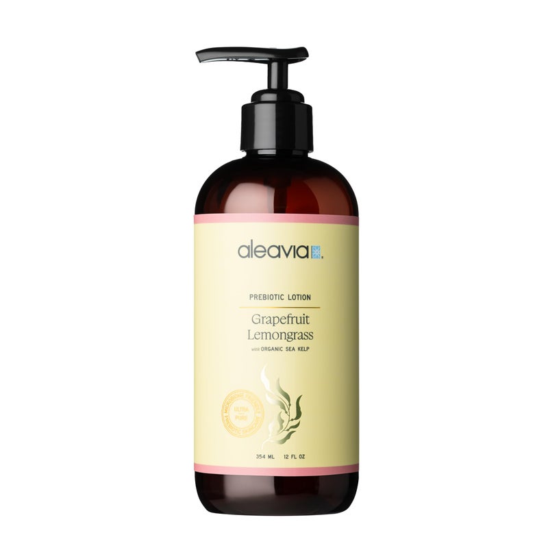 Aleavia Grapefruit Lemongrass Prebiotic Body Lotion â€“ Lightly Scented, All-Natural Moisturizing Body Lotion with Organic Essential Oils â€“ 12 Oz - Image 1