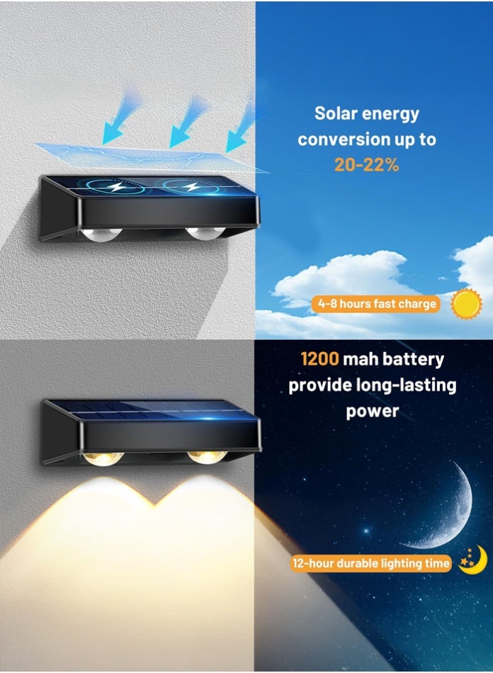 مودي مجموعة مصابيح جدارية شمسية مدببة RGB مكونة من 10 قطع - مصابيح LED خارجية متغيرة الألوان تلقائيًا بـ 8 ألوان - Image 3