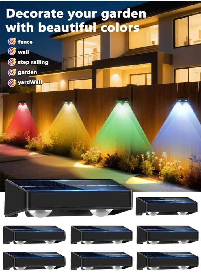 مودي مجموعة مصابيح جدارية شمسية مدببة RGB مكونة من 10 قطع - مصابيح LED خارجية متغيرة الألوان تلقائيًا بـ 8 ألوان - Image 1