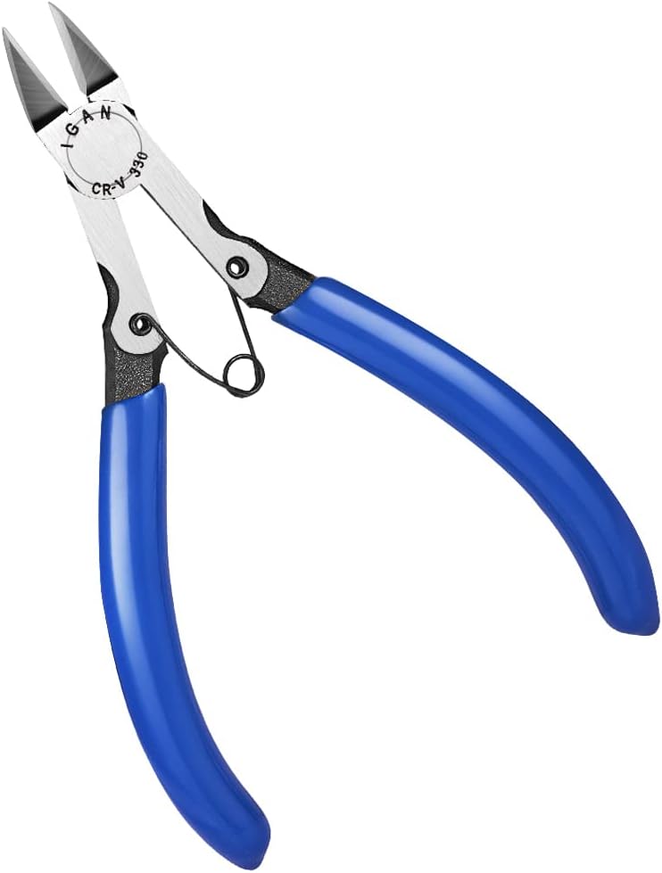 IGAN -330 Flush Cutters, Precision Wire Cutter, Flush Pliers, Wire Snips, Electrical Cutters, Sprue, Side & Small Wire Nippers, Diagonal Cut Snips, Ideal for Electronics & Precision Cutting Needs - Image 1