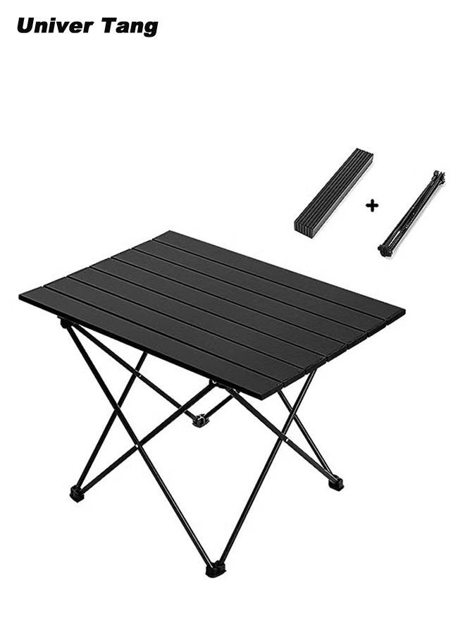 صورة العالمة طاولة تخييم قابلة للطي محمولة مع حقيبة حمل، طاولة قابلة للطي وخفيفة من الألومنيوم، مناسبة للنزهات والتخييم والمشي لمسافات طويلة وحفلات الشواء والشاطئ وفعاليات السيارات، الأبعاد: 57 × 41 × 40 سم. - Image 2