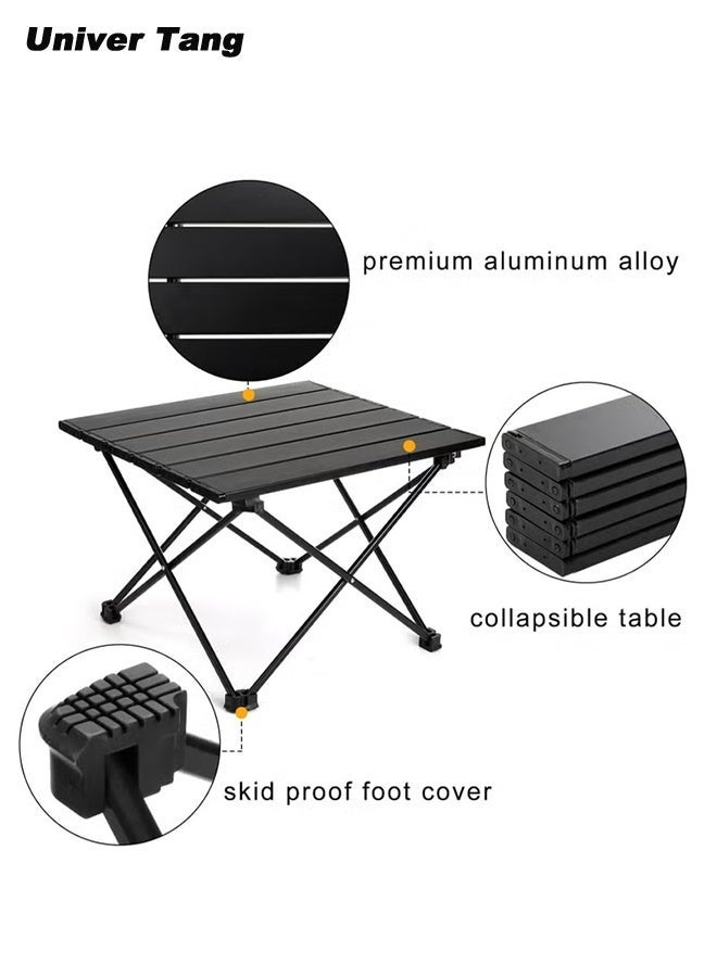 صورة العالمة طاولة تخييم قابلة للطي محمولة مع حقيبة حمل، طاولة قابلة للطي وخفيفة من الألومنيوم، مناسبة للنزهات والتخييم والمشي لمسافات طويلة وحفلات الشواء والشاطئ وفعاليات السيارات، الأبعاد: 57 × 41 × 40 سم. - Image 5