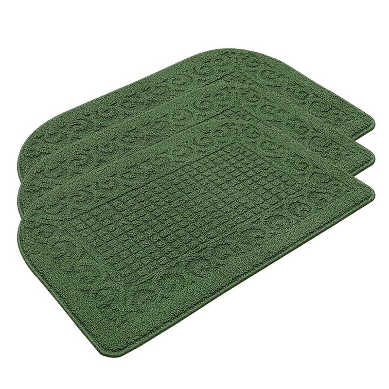 COSY HOMEER COSY HOMEER 32X20 Inch Anti Fatigue Kitchen Rug Mats are Made of 100 Polypropylene Half Round Rug Cushion Specialized in Anti Slippery and Machine Washable Green 3 pcs