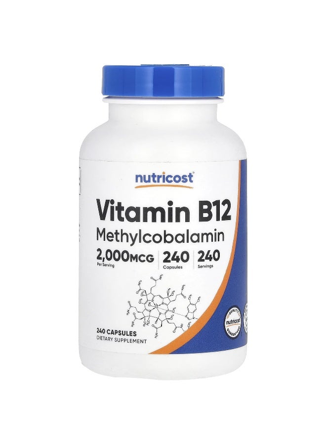 Nutricost, Vitamin B12, 2,000 mcg, 240 Capsules - Image 1
