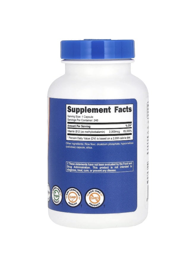 Nutricost, Vitamin B12, 2,000 mcg, 240 Capsules - Image 2