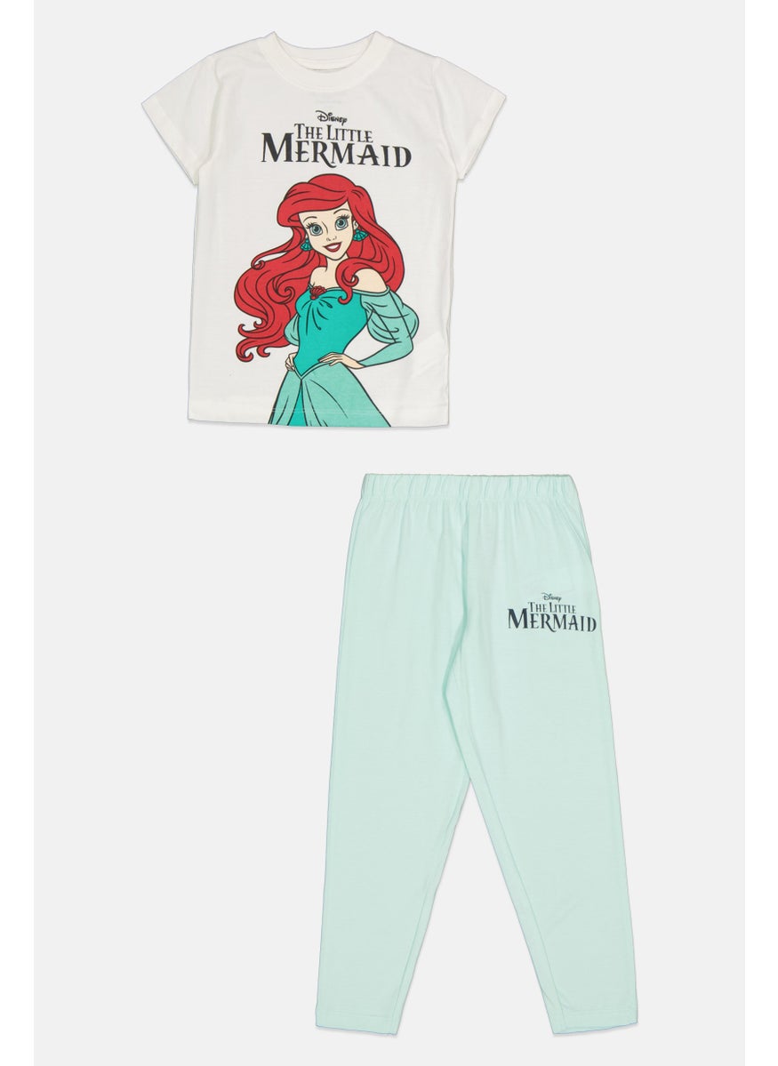 Disney Princess Toddlers Girl 2 Pcs Graphic Print Top And Bottom Pajama Set, Multicolor  - Image 1