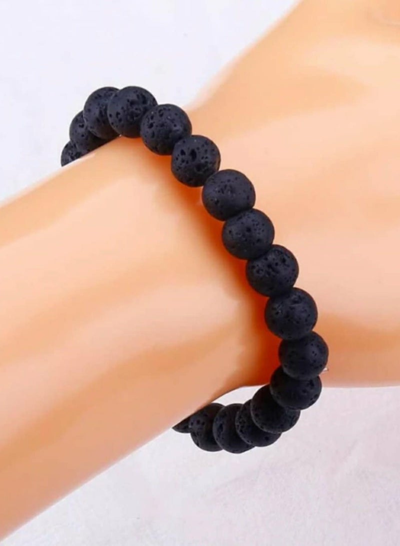 RA accessories Man Bracelet Of Black Lava Stone - Image 1