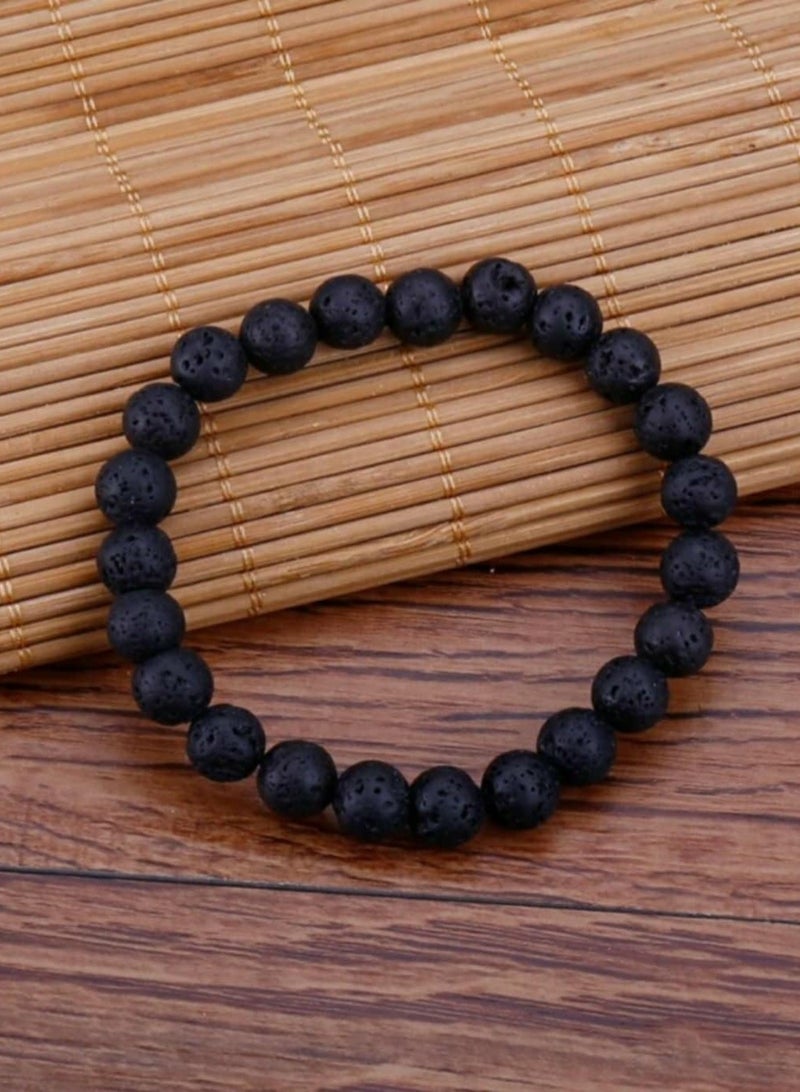 RA accessories Man Bracelet Of Black Lava Stone - Image 3