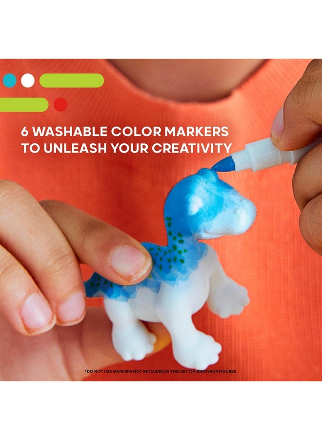 Discovery Kids Dinosaur Crafts Painting Kit, Dinosaur Designer Rinse & Recolor Art Set - Dino Arts & Crafts For Kids Includes 4 Dinos, 1 Egg Shower & 6 Washable Markers, 11-Piece Color & Wash Activity - Image 5