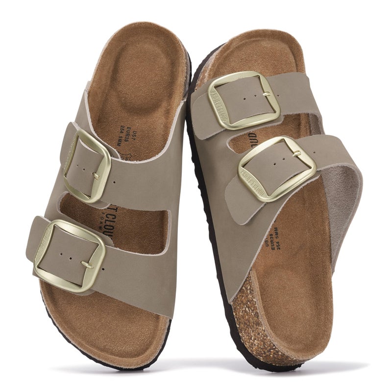 Project Cloud Genuine Leather Flat Sandals for Women 2026 Comfortable Beach Essentials Womens Sandals Memory Foam Vacation Essentials Slides for Women Footwear (Santorini, BEIGLEA,5.5M) - Image 1