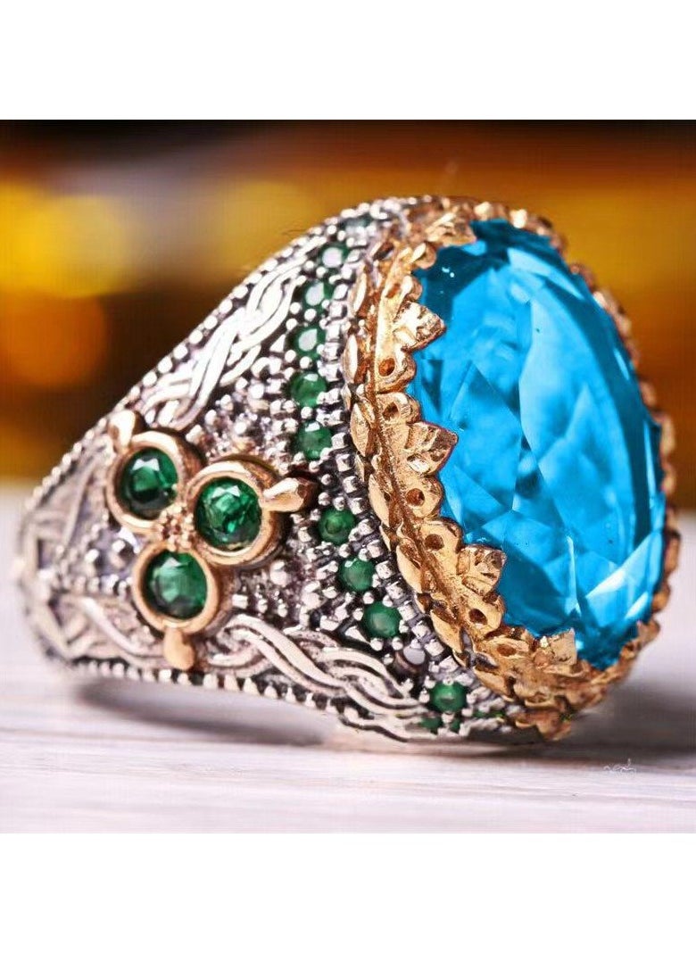 Mark Fairwhale - New Retro Men's Inlaid Turquoise Ring - Image 1